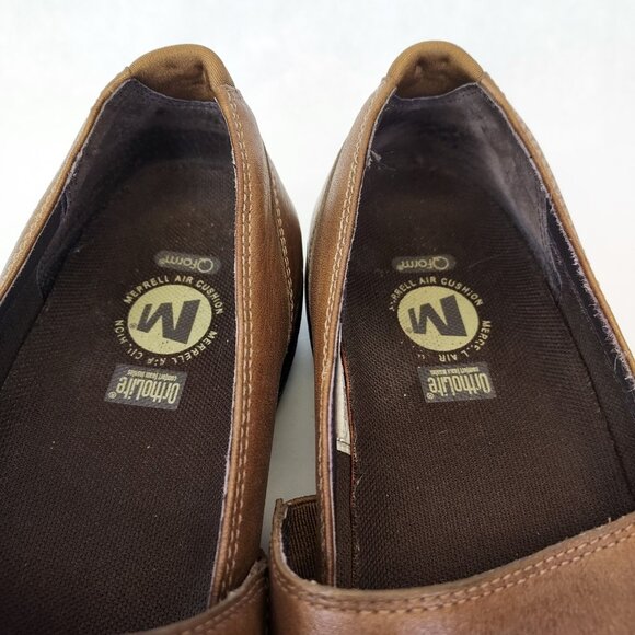 Merrell Brio Saddle Mary Jane Women's Size 8.5 Brown Leather Wedge Comfort Shoes - Picture 5 of 15